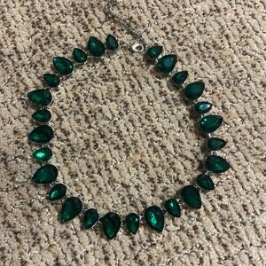 Emerald Teardrop Statement Necklace - Women Jewelry
